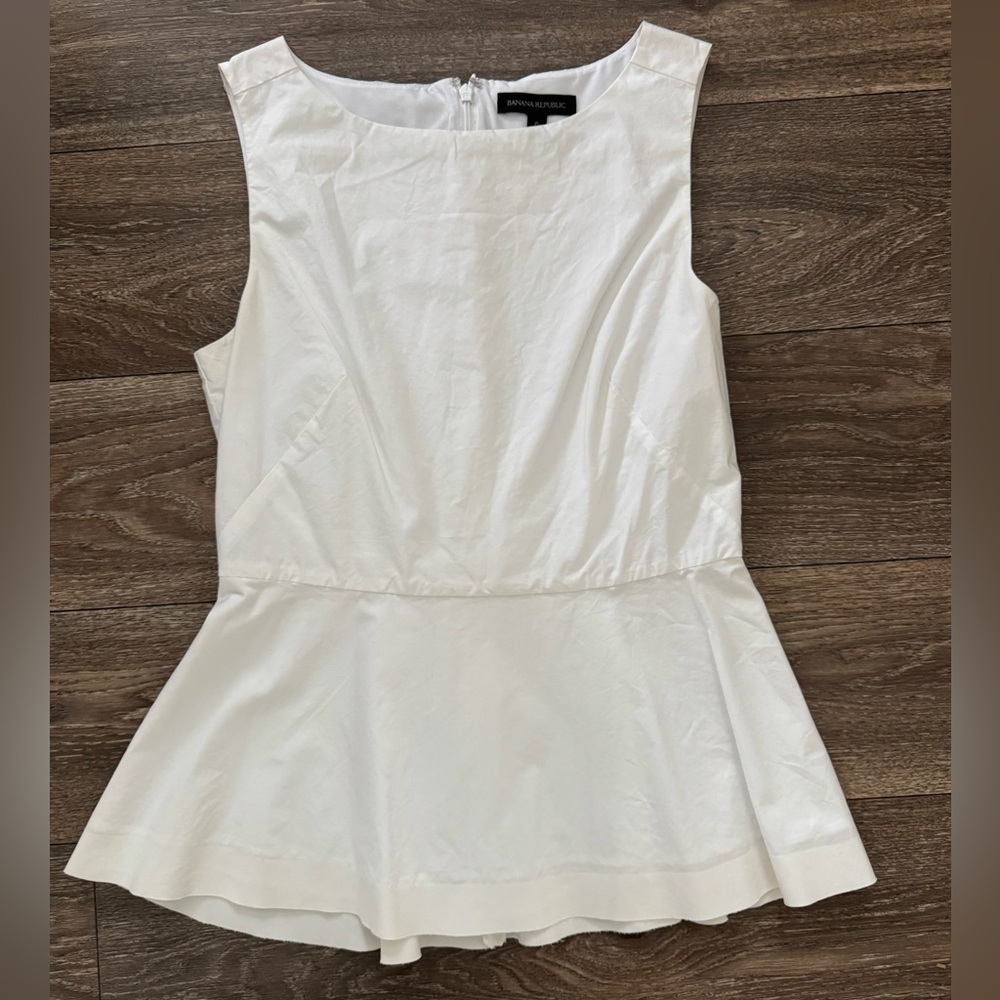 Banana Republic White Peplum Top